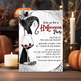 Gothic Cocktail Spider Vuxen Halloween fest Inbjudningar