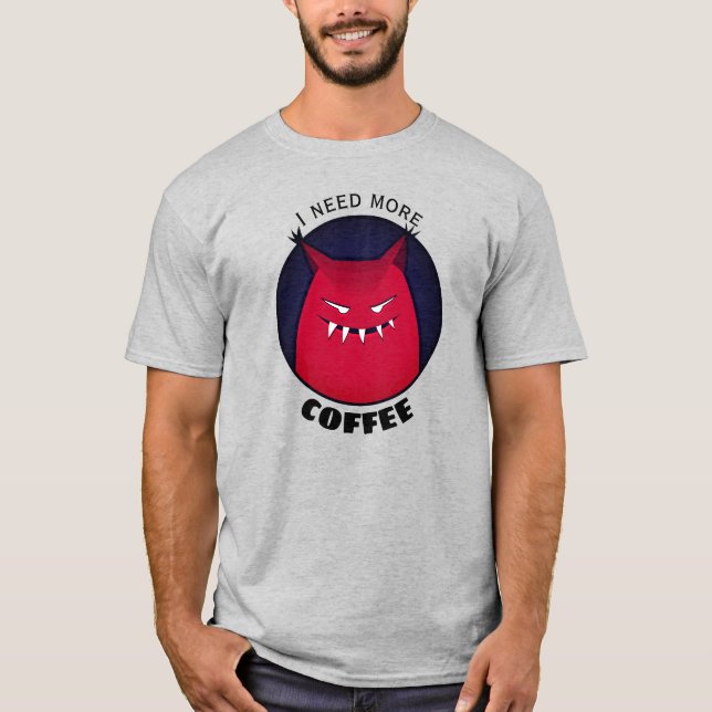 Gothic Coffee Evil Creature Halloween Coffee T Shirt (Framsida)