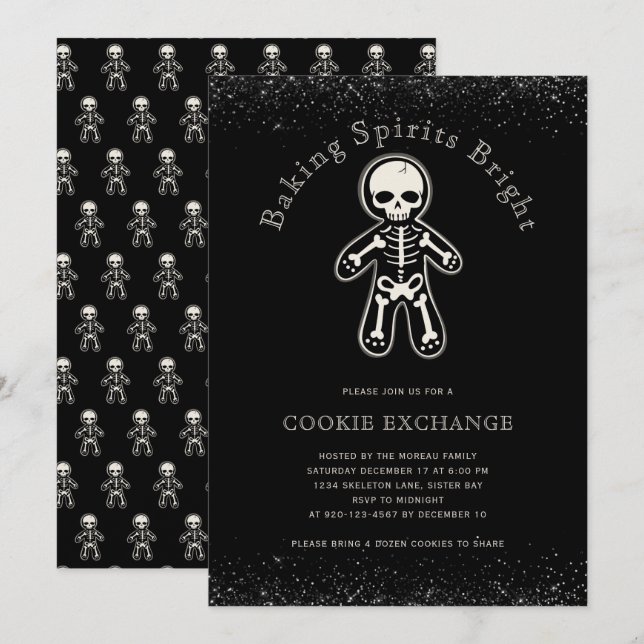 Gothic Cookie Exchange Inbjudningar (Fram/baksida)