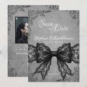 Gothic Coquette Svart Spetsig Båge Foto Spara Datu Datumet