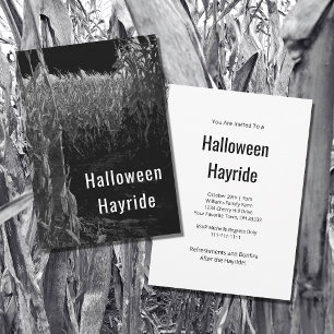 Gothic Cornfield Hayride Halloween fest Inbjudningar