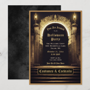 Gothic Costumes and Cocktails Halloween-inbjudan Inbjudningar