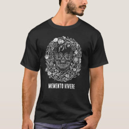 Gothic Cottagecore Skull & Wildflower Illustration T Shirt