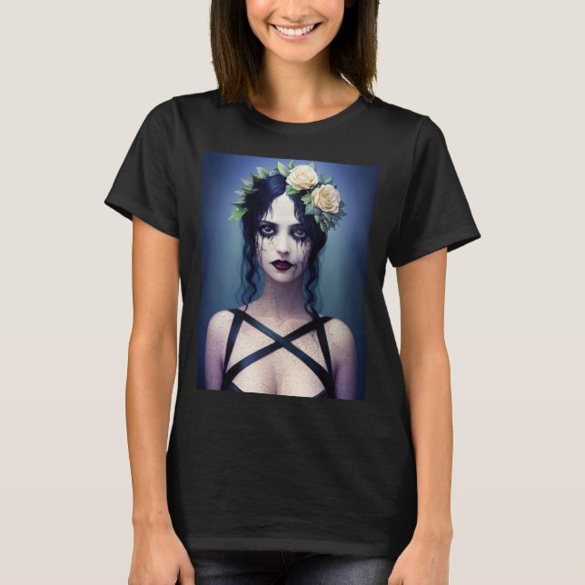 Gothic Cracks Porcelain Beauty T Shirt (Framsida)