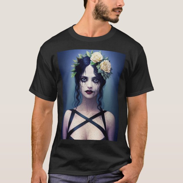 Gothic Cracks Porcelain Beauty T Shirt (Framsida)