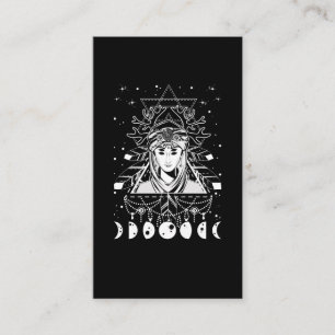 Gothic Creepy Måne Phases Witchy Geometry Crescen Visitkort