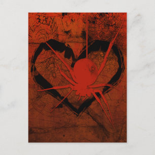 Gothic Creepy SpiderHeart Ögon vykort