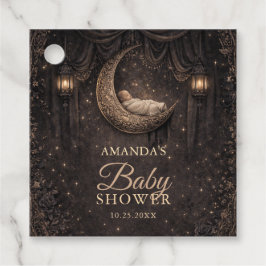 Gothic Crescent Moon Stars Baby Shower Gåvor Etiketter