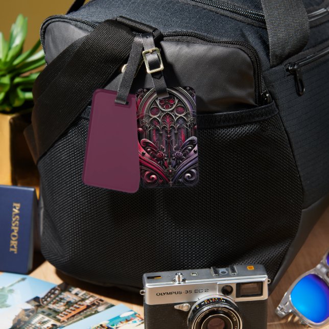 Gothic Crimson Ro Luggage Tag Bagagebricka (Fram & Baksida)