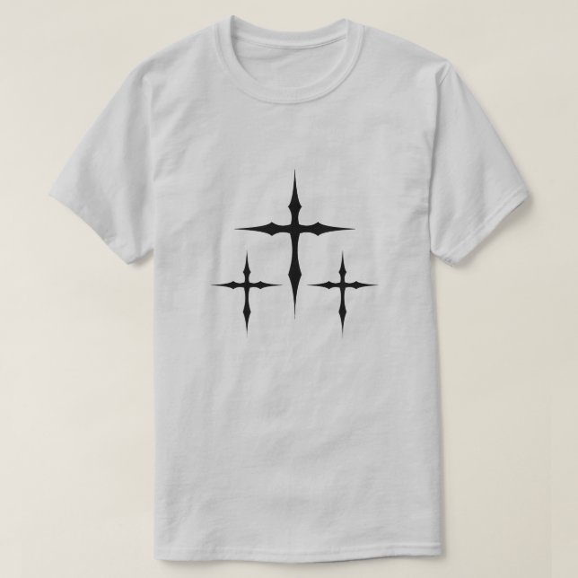 Gothic Cross T-Shirt – Dark Aesthetic Triple Cross (Design framsida)