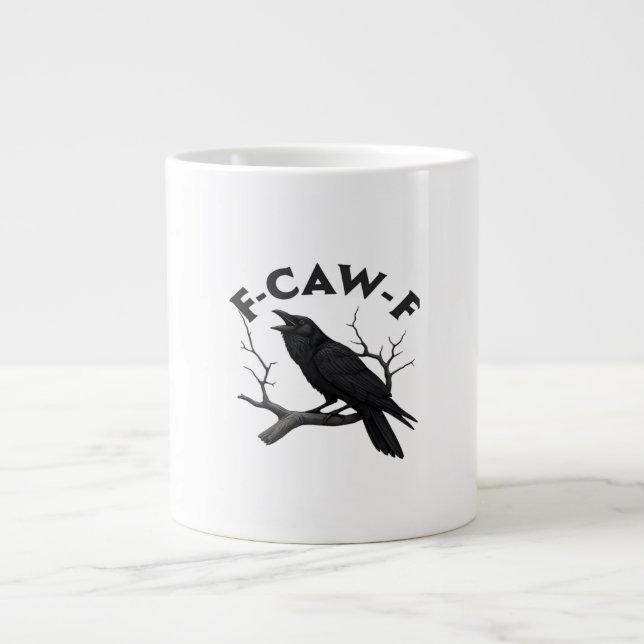 Gothic Crow Funny F-Caw-F Humor Essential Creative Jumbo Mugg (Framsidan)