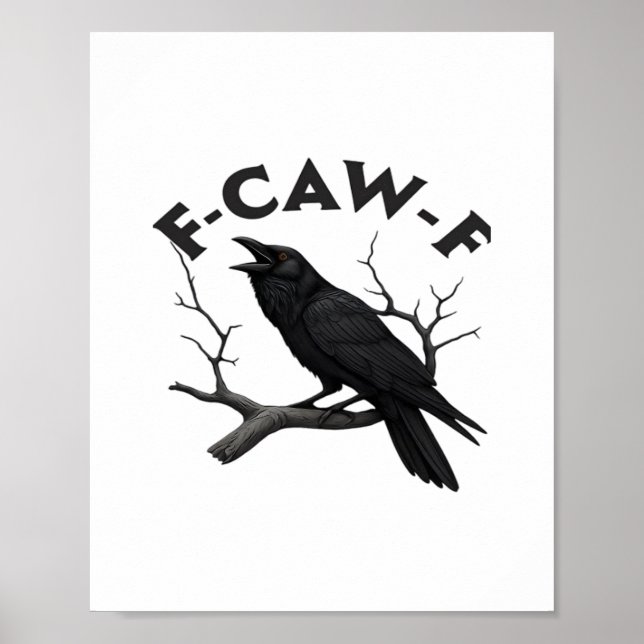 Gothic Crow Funny F-Caw-F Humor Essential Creative Poster (Framsidan)