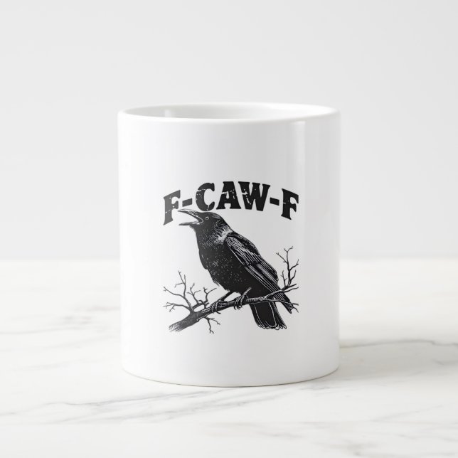Gothic Crow Humor F-Caw-F Funny Essential Jumbo Mugg (Framsidan)