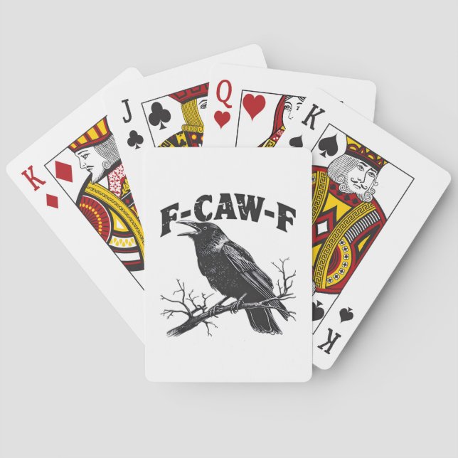 Gothic Crow Humor F-Caw-F Rolig Essential Casinokort (Baksidan)