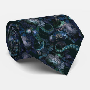 Gothic Cthulhu Turcos Tentacle med blommor Slips