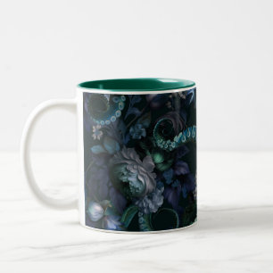 Gothic Cthulhu Turcos Tentacle med blommor Två-Tonad Mugg
