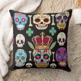 Gothic Cushion - Döskallar och boner Kudde