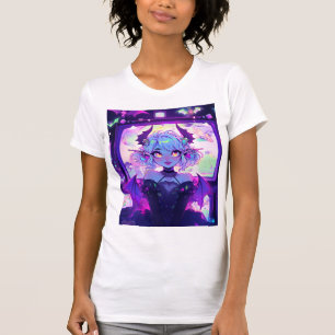 Gothic Cyberpunk Demon Fantasy Anime Girl T Shirt