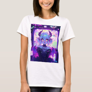 Gothic Cyberpunk Demon Fantasy Anime Girl T Shirt