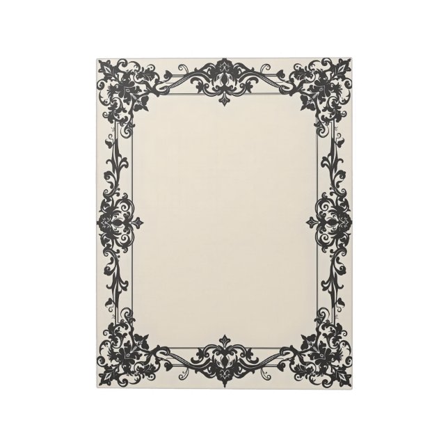 Gothic Damask Frame Anteckningsblock (Roterad)