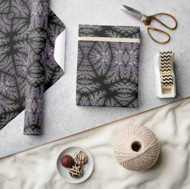 Gothic Damask Lavender Sage Fern Mönster Craft Presentpapper (Hantverk)