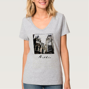 "Gothic" Damerna V-Nacke T-shirt