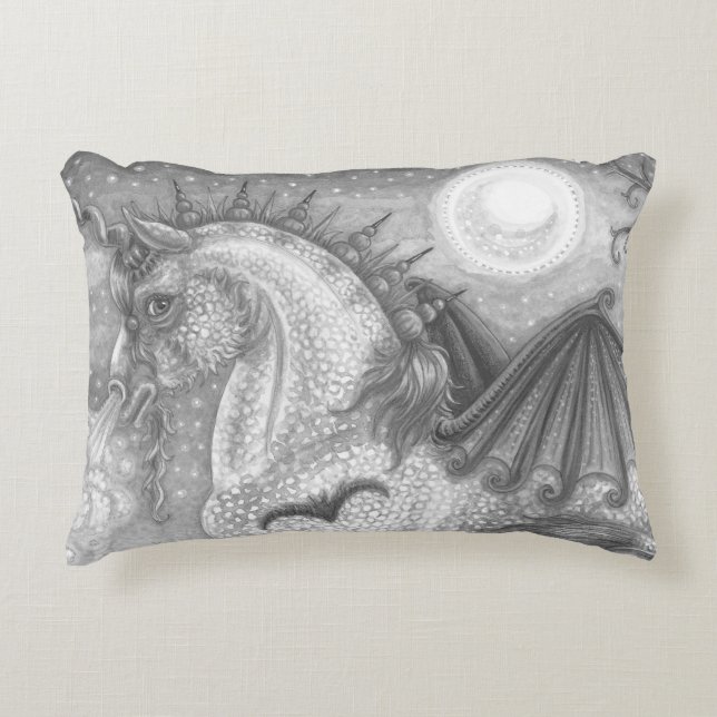 Gothic Dappled Halloween UNICORN ACCENT PILLOW Prydnadskudde (Framsidan)
