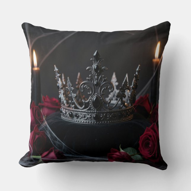 Gothic Dark Fantasy Crown Pillow Kudde (Framsida)