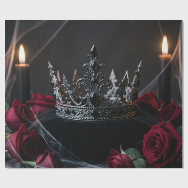 Gothic Dark Fantasy Crown Wrapping Paper Presentpapper (Platt)