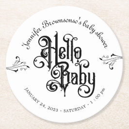 Gothic Dark Hello Baby  Underlägg Papper Rund