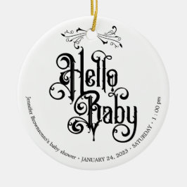 Gothic Dark Hello Thank You Julgransprydnad Keramik