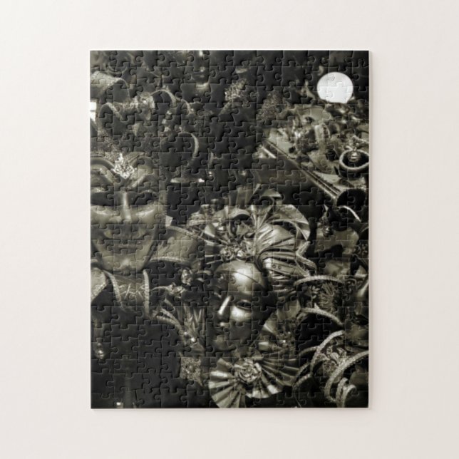 Gothic Dark Masquerade Masks Black and White Pussel (Vertikal)