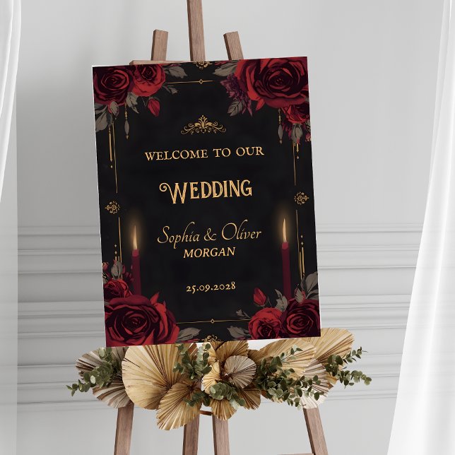 Gothic Dark Romance Elegant Wedding Welcome Sign Poster (Skapare uppladdad)
