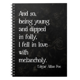 Gothic Dead Ro och Poe Quote Anteckningsbok