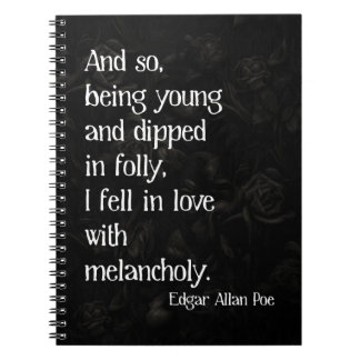 Gothic Dead Ro och Poe Quote Anteckningsbok