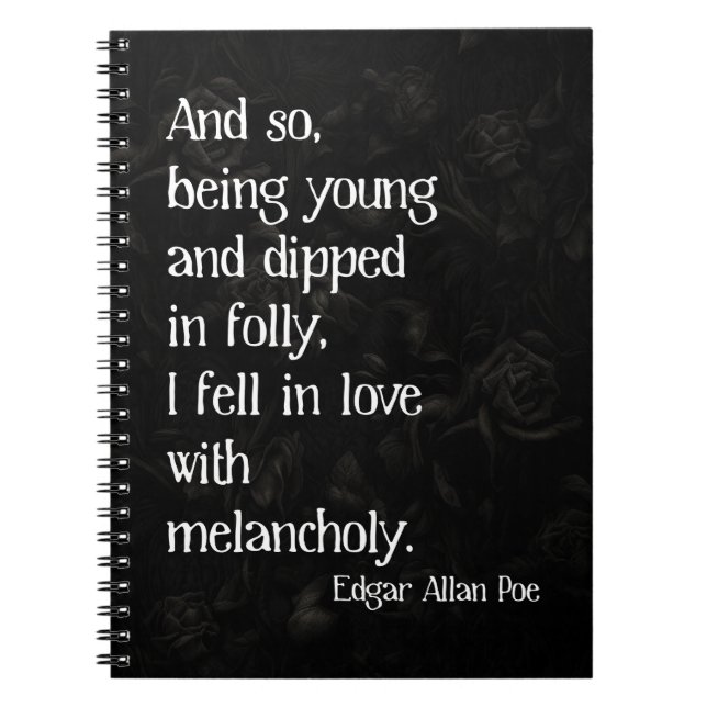 Gothic Dead Ro och Poe Quote Anteckningsbok (Framsidan)