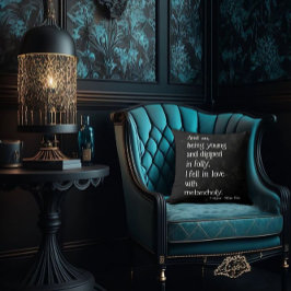 Gothic Dead Ro och Poe Quote Dekorativ kudde