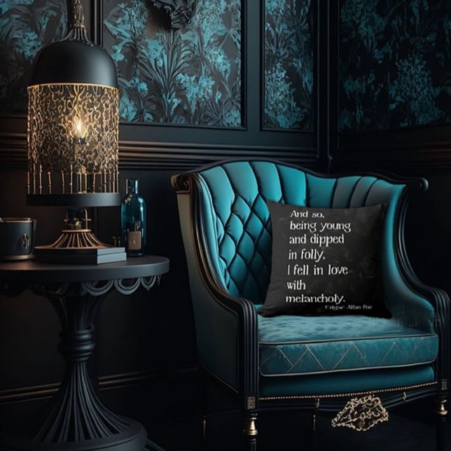 Gothic Dead Ro och Poe Quote Dekorativ kudde (Skapare uppladdad)