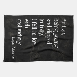 Gothic Dead Ro och Poe Quote Kökshandduk