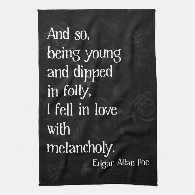 Gothic Dead Ro och Poe Quote Kökshandduk (Vertikal)