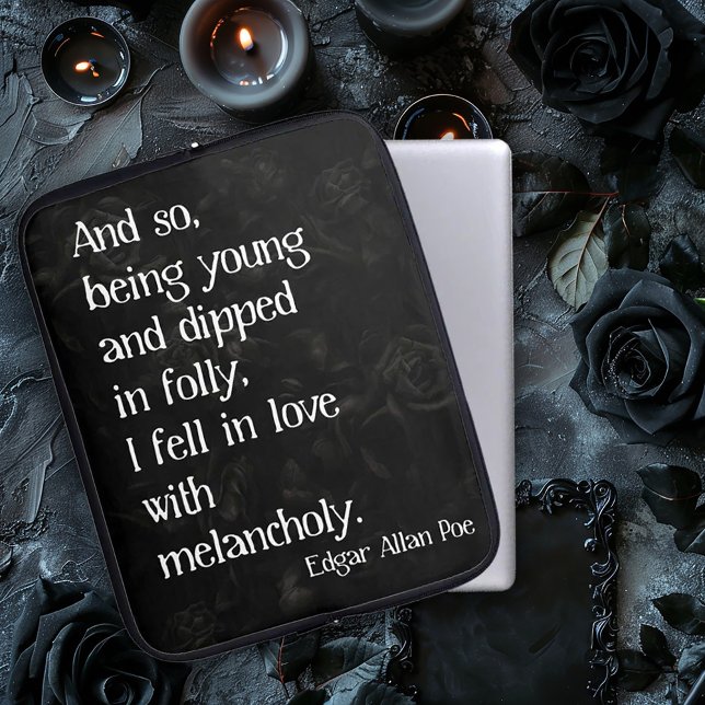 Gothic Dead Ro och Poe Quote Laptop Fodral (Skapare uppladdad)