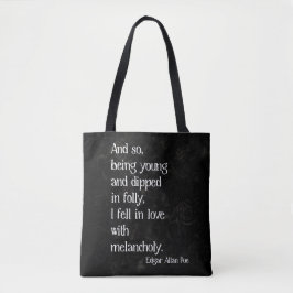 Gothic Dead Ro och Poe Quote Tygkasse