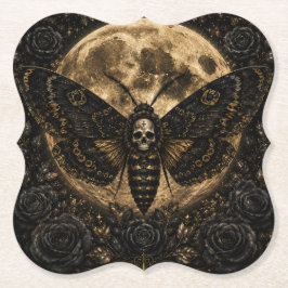 Gothic Death Moth Bröllop - Mörk Romantik Underlägg Papper