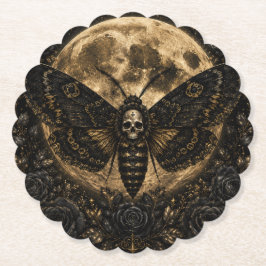 Gothic Death Moth Bröllop - Mörk Romantik Underlägg Papper