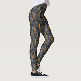 Gothic Deco | Gyllene Geometriska Träd Leggings