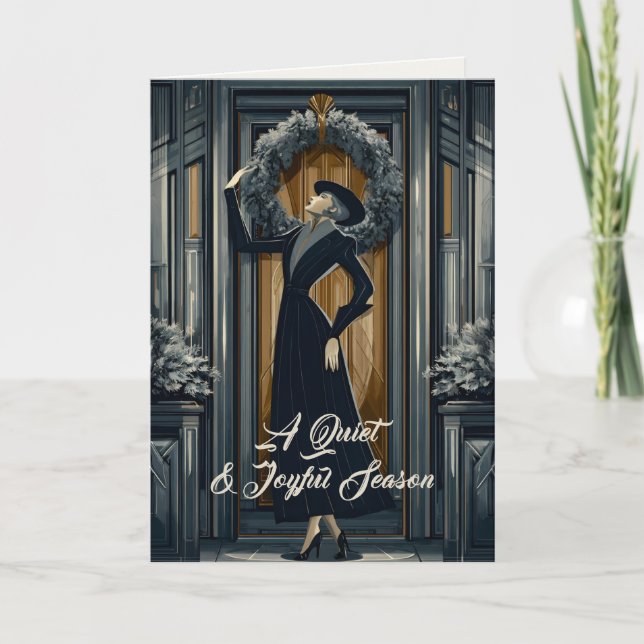 Gothic Deco | Mörk Akademi Krans Helgkort (Framsida)