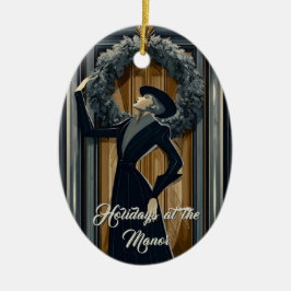 Gothic Deco | Mörk Akademi Krans Julgransprydnad Keramik