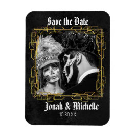 Gothic Dia de Los Muertos sparar datumet Magnet