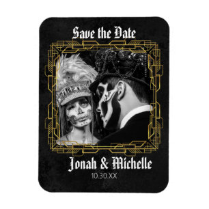 Gothic Dia de Los Muertos sparar datumet Magnet