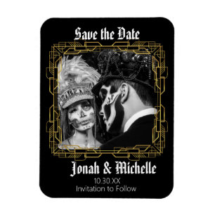 Gothic Dia de Los Muertos sparar datumet Magnet